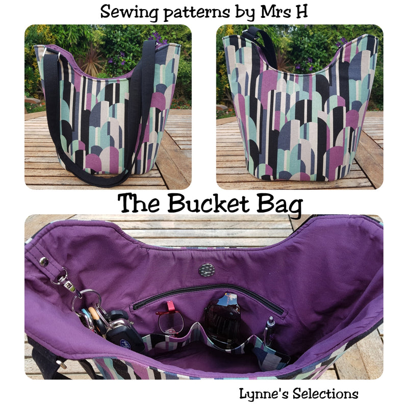 The Bucket Tote by Sewing Patterns by Mrs H (Printed Paper Pattern) - Emmaline Bags Inc.