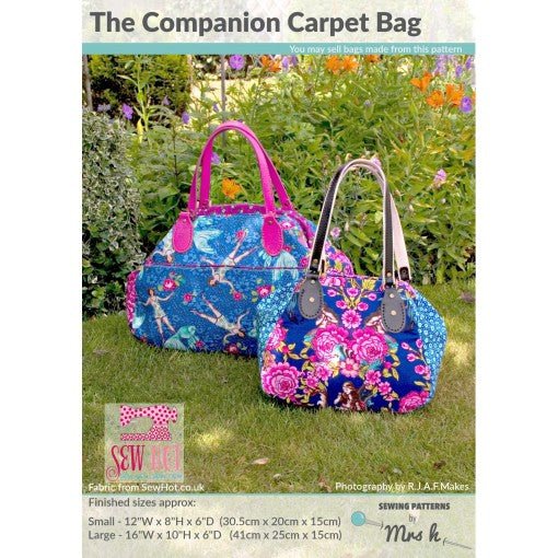 The Companion Carpet Bag by Sewing Patterns by Mrs H (Printed Paper Pattern) - Emmaline Bags Inc.