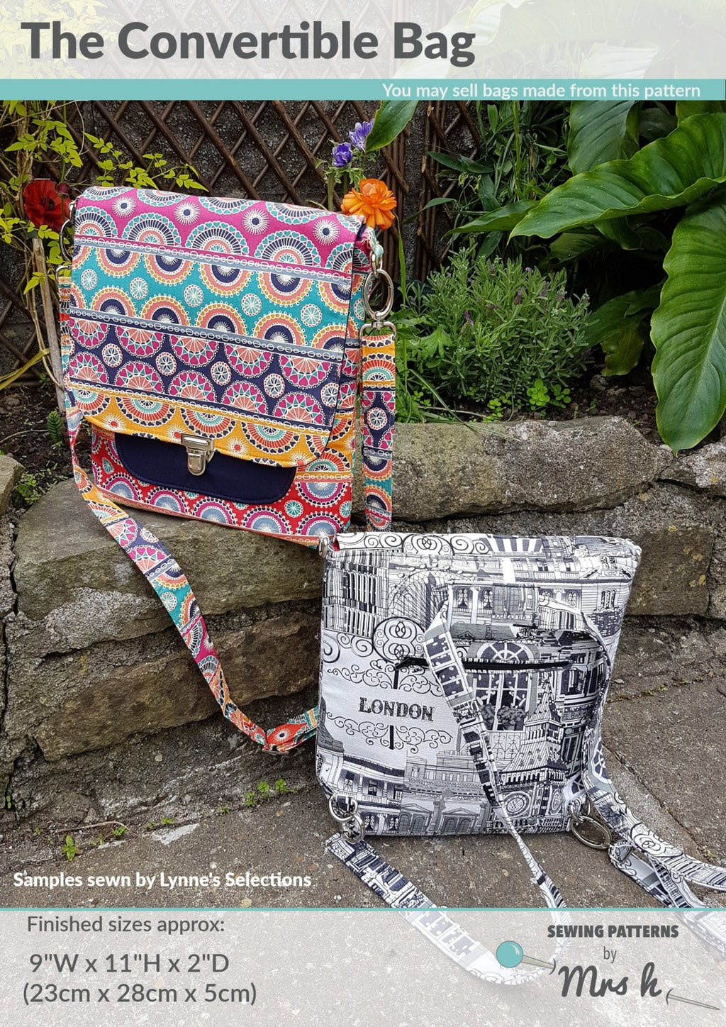 Convertible Backpack Paper Patterns The Convertible Bag by Sewing Patterns by Mrs H (Printed Paper Pattern ...