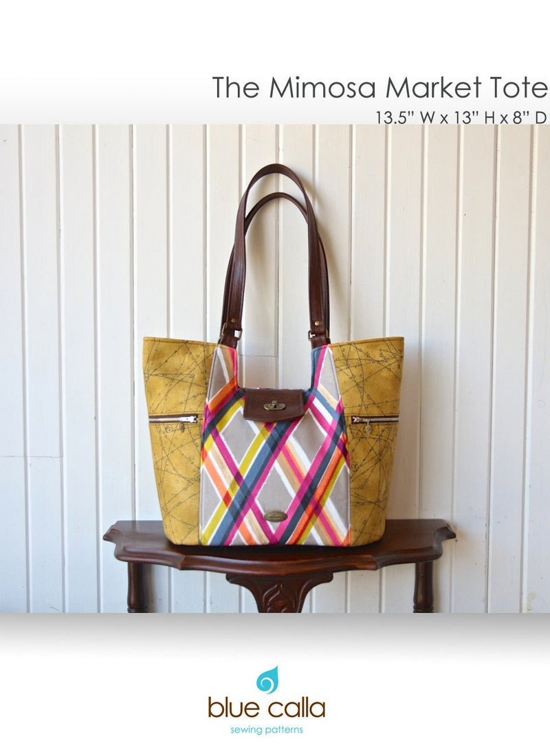 The Mimosa Market Tote by Blue Calla Sewing Patterns (Printed Paper Pattern) - Emmaline Bags Inc.