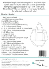The Nappy Bag by Sewing Patterns by Mrs H (Printed Paper Pattern) - Emmaline Bags Inc.