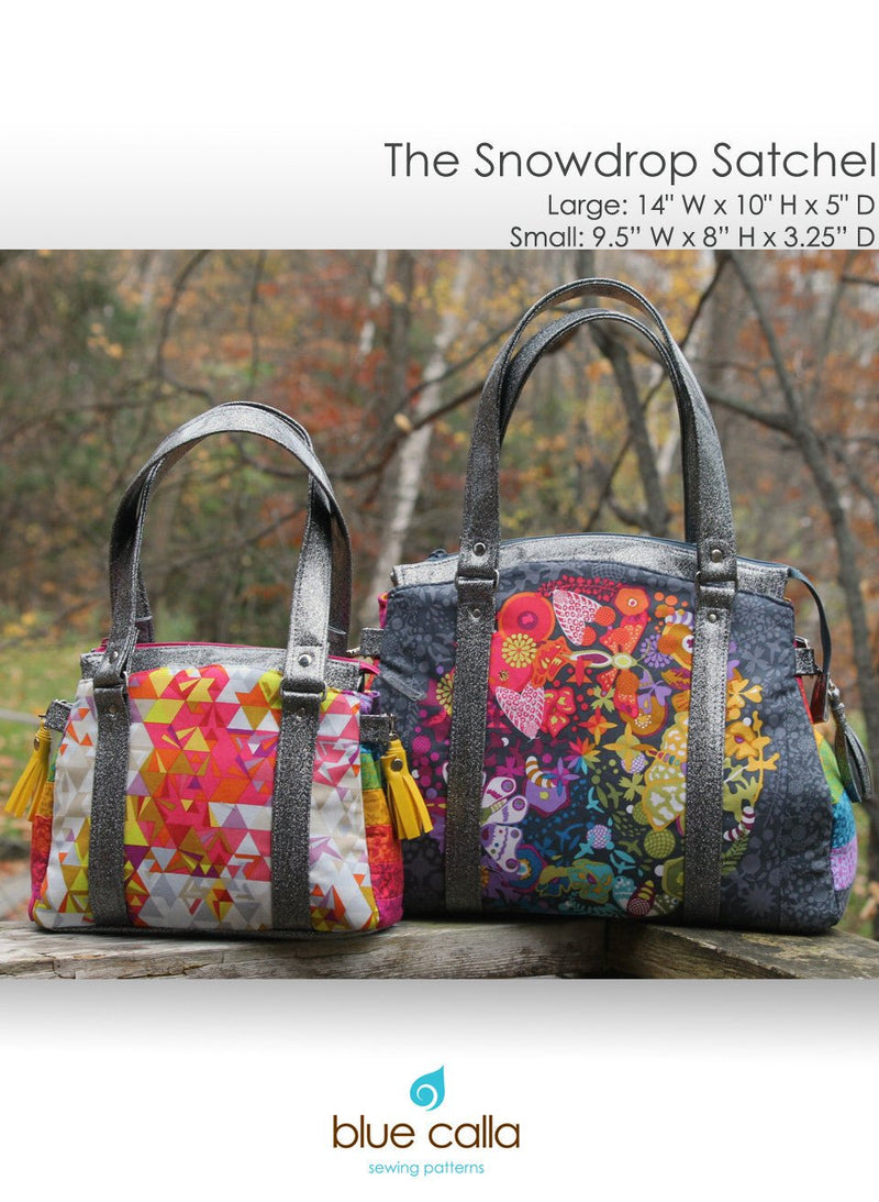 The Snowdrop Satchel by Blue Calla Sewing Patterns (Printed Paper Pattern) - Emmaline Bags Inc.