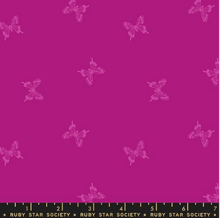 Tiny Butterflies Berry // Backyard by Ruby Star Society for Moda (1/4 yard) - Emmaline Bags Inc.