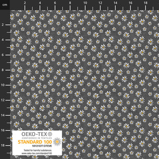 Tossed Grey Daisies // Quilting Rainbow by Stof (1/4 yard) - Emmaline Bags Inc.