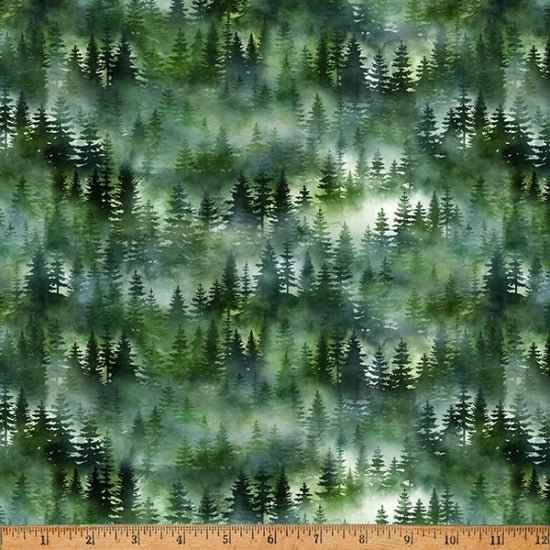 Treelines in FOREST // Woodsy and Whimsy by Hoffman (1/4 yard) - Emmaline Bags Inc.