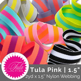 Tula Pink | Striped Nylon Webbing 1.5" (38mm) Wide (2 Yards) - Emmaline Bags Inc.