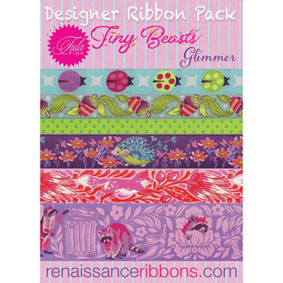 Tula Pink Tiny Beasts Glimmer Designer Ribbon Pack - Emmaline Bags Inc.