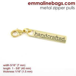 Zipper Pulls: "handcrafted" - Emmaline Bags Inc.