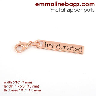 Zipper Pulls: "handcrafted" - Emmaline Bags Inc.